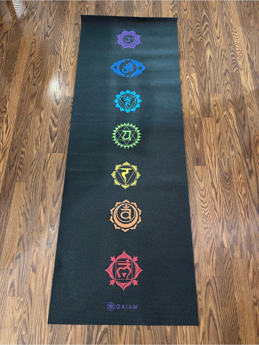 GAIAM Black Tapestry with Rainbow Chakra Symbols